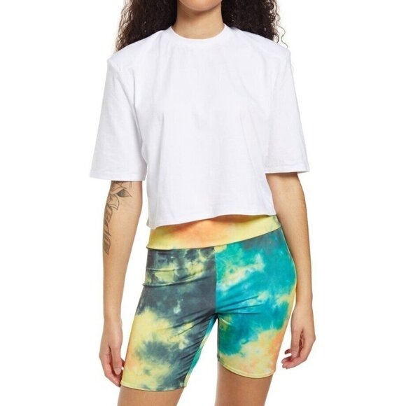 AFRM Bnwot White "Weylin" Tshirt New Padded Shoulder - Picture 1 of 7